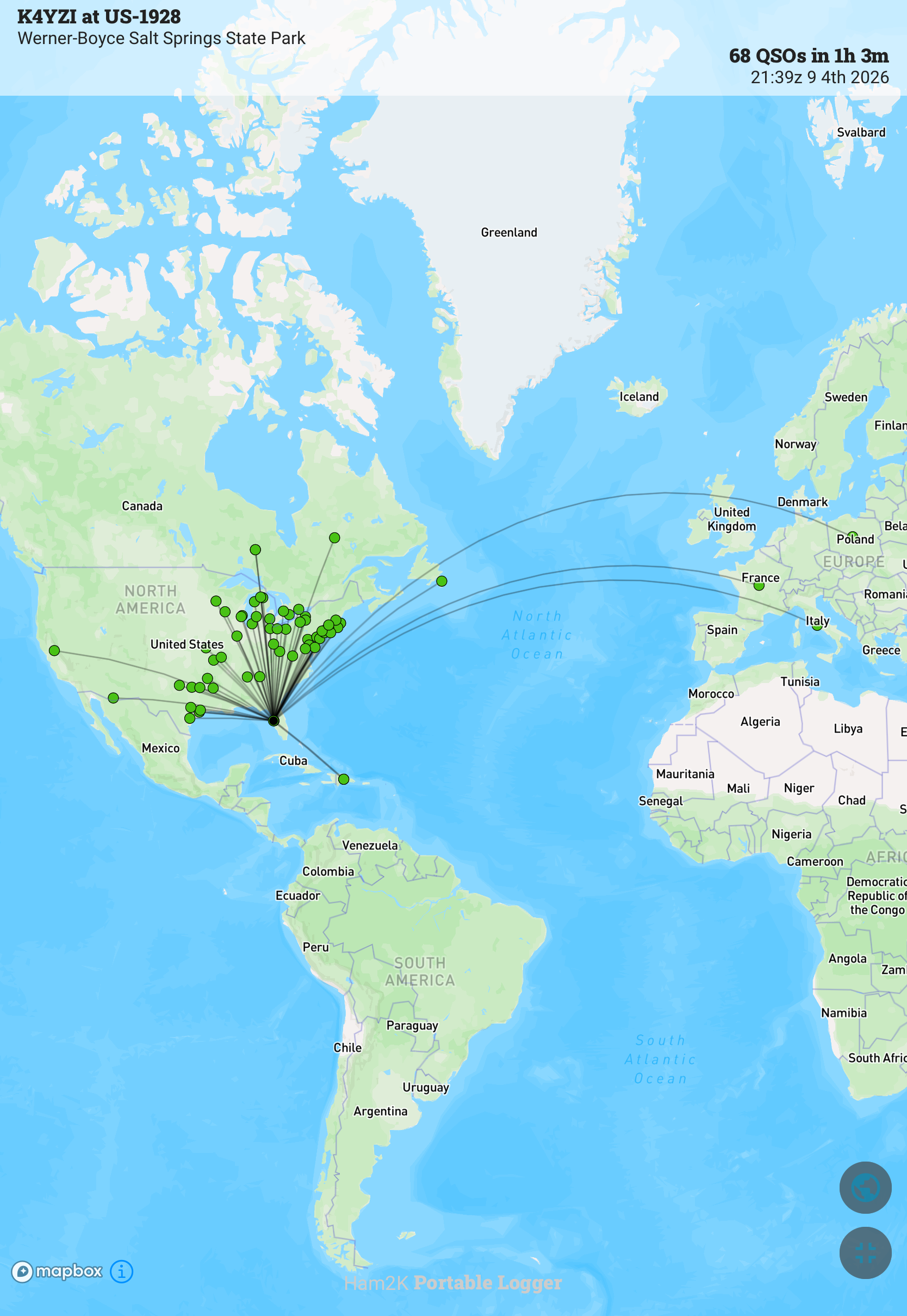 Activation contact map reaching North America and Europe
