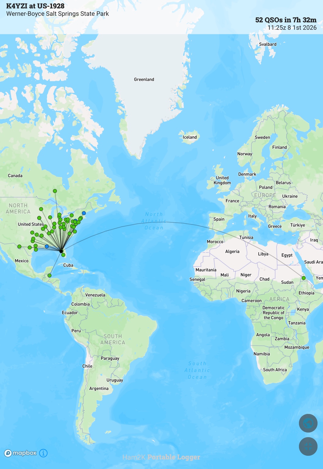 Activation contact map reaching North America and Europe